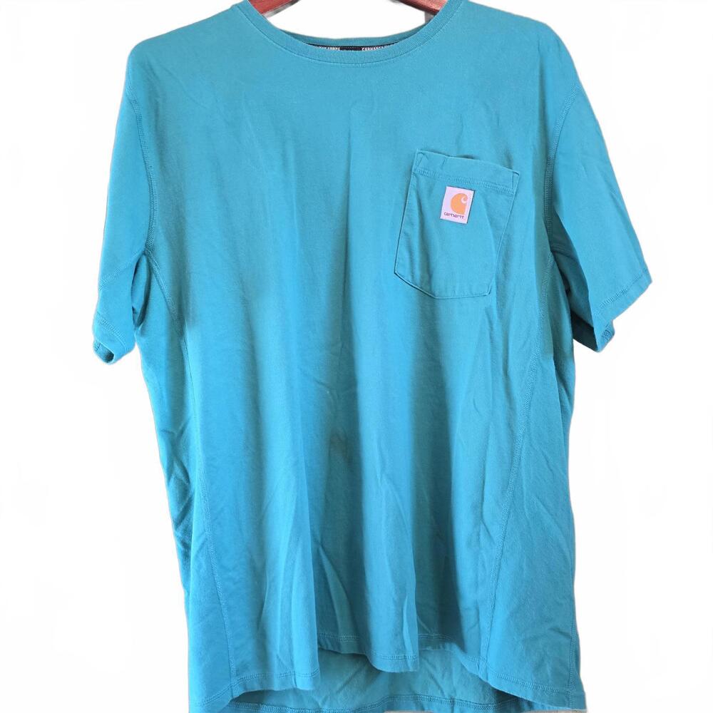 Carhartt Relaxed Fit T-Shirt - Teal - Size Large - READ DESC